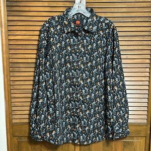 Simon Banks Limited Edition Skeletons & Pumpkins Men' Halloween Shirt Size M